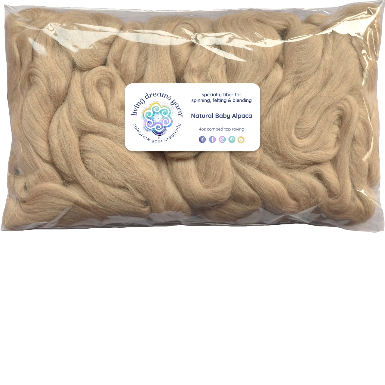 Baby Alpaca Fiber - Premium Quality, Luxuriously Soft, Natural Undyed, Combed Top Roving